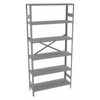 TENNSCO Metal Shelving: Standalone, Light-Duty, 36 in x 12 in, 72 in Overall Ht, 6 Shelves (MPN ESP-6-1236)