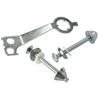 Sign Mounting Brackets Kit: Vandal Resistant Mounting Bolts, 2 in x 2 in Square, Aluminum, Silver (MPN 2438-00001)