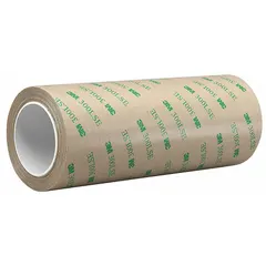 3M 9490LE is a 6.7 mil thick differential adhesive transfer tape with a transparent acrylic construction on a polycoated kraft paper liner. It features a 300MP+ face adhesive and a 300LSE back adhesive, enabling permanent bonding to low-surface-energy substrates. Typical applications include gasketing, nameplate attachment, and electronics assembly where one side must adhere to difficult surfaces.