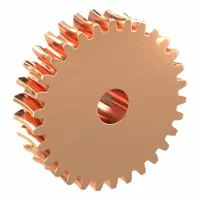 Metric worm wheel with module m 1.5, 30:1 reduction ratio, right-hand helix, 20° pressure angle, and non-ground tooth finish. Made of bronze. Used in power transmission systems for speed reduction and torque multiplication in conveyors, packaging machinery, and industrial automation