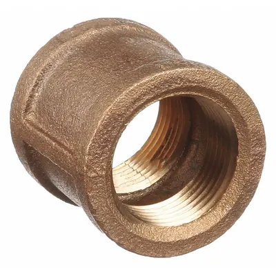 OEM Brass Low-Pressure Threaded Pipe Coupling, 1 1/4 in x 1 1/4 in, 200 psi - Low-Pressure Threaded Pipe Fittings