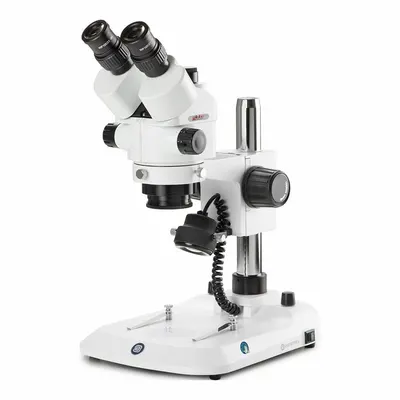GLOBE SCIENTIFIC Microscope: Stereo, Binocular, 7X to 45X, 29.9 mm Optical Field of View - Stereo Microscopes