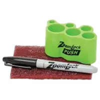 This installation kit includes a hand pad, dp gauge, and permanent marker for use with Parker push-fit fittings. It is used in industrial pneumatic and fluid systems for assembly, leak testing, and marking tasks