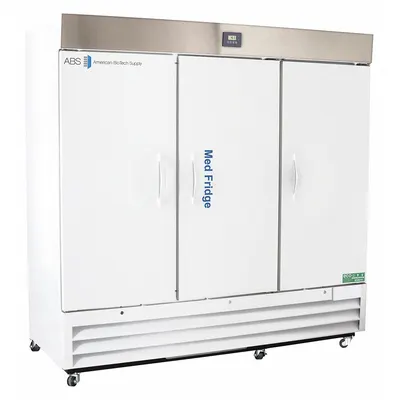 AMERICAN BIOTECH SUPPLY Lab Refrigerator, 72 cu ft, 3 Doors, White - Pharmacy & Vaccine Refrigerators