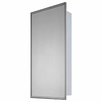 KETCHAM Medicine Cabinet: Rectangular, Glass, 36 in Overall Ht, 18 in Overall Wd - Mirrored Medicine Cabinets