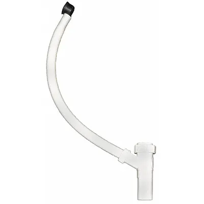 ORION Laboratory Sink Overflow: Plastic, Plastic, White, 1 1/4 in Nominal Pipe Size - Drain Tees