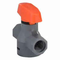 This HAYWARD ball valve is a 1/4 in, straight, one-piece PVC valve rated for 150 psi CWP. It is used for manual on/off or flow control in low-pressure fluid systems, such as water treatment and chemical handling, where corrosion resistance is required