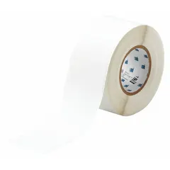 This thermal transfer continuous label roll is made of paper with a white matte finish, measuring 3 inches by 300 feet. Designed for indoor use, it is compatible with the BBP81 printer series. Typical applications include industrial labeling for asset identification, cable marking, and general purpose signage in manufacturing and warehousing environments.