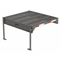 This steel add-on unit expands the surface area of configurable industrial platforms. It measures 39 x 39 inches, has a 500 lb load capacity, and is finished in gray. The unit is not stackable and does not include handrails. Suitable for maintenance, assembly, or storage tasks in factories and warehouses
