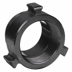 This aluminum rigid adapter connects NPT threaded pipe to NH fire hose couplings. It is used in fire protection systems for hydrants and standpipes, providing a straight, leak-free transition. The 1-1/2 in x 1-1/2 in size suits standard fire hose connections.