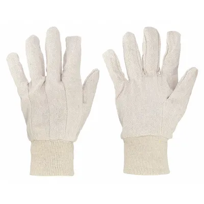 CONDOR Uncoated Task & Chore Gloves, Size L (9), Cotton/Polyester Canvas, Beige