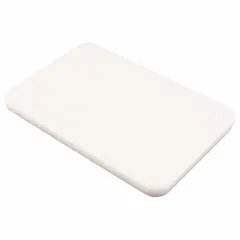 This white co-polymer cutting board measures 9 inches in overall length and 6 inches in overall width. It is NSF certified for sanitation compliance, making it suitable for food preparation tasks in commercial kitchens and foodservice operations.
