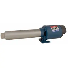 Horizontal booster pump with 1/3 hp motor, single phase, 115/230V AC, and open drip-proof enclosure. Best efficiency flow of 5 gpm. Used to increase water pressure in residential or light commercial systems, such as boosting supply from wells, storage tanks, or municipal lines for irrigation, plumbing, or HVAC applications.
