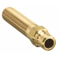 Brass-bodied quick-connect coupling plug with 1/4"-18 thread size and 22.71 lpm maximum flow rate. Used in hydraulic systems for rapid connection and disconnection of fluid lines in applications such as injection molding and die casting