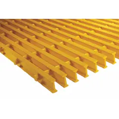 This FIBERGRATE structural grating is type ISOFR, with a nominal size of 4 ft x 6 ft (WxL). It is designed for industrial applications requiring corrosion resistance and flame retardancy, such as walkways, platforms, and trench covers in environments where metal grating would corrode or spark.