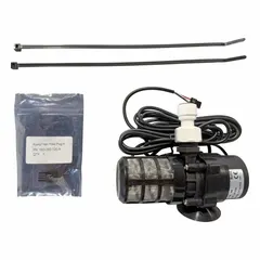 This plastic evaporative cooler pump circulates water within compatible evaporative cooling systems to facilitate evaporative cooling. It is designed for use with the POWER BREEZER PBBASE model. Typical applications include industrial, commercial, and outdoor cooling setups.