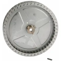 This blower wheel assembly is a direct OEM replacement for compatible Blodgett ovens. It circulates heated air evenly throughout the oven cavity to maintain consistent temperatures during baking and roasting.