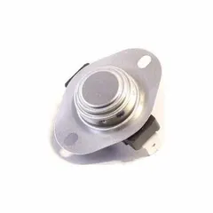 Surface mount limit control with SPST switch and auto reset. Closes at 310°F and opens at 350°F on temperature rise. Used in HVAC systems for fan control or over-temperature protection in heating equipment.
