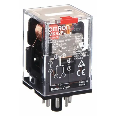OMRON General Purpose Relay: Socket Mounted, 10 A Current Rating, 12V AC, DPDT - Socket-Mounted Relays
