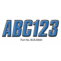 Letter and Number Label Set: Gen Identification/USCG, 3 in Character Ht, Proprietary, Black/Blue (MPN GBLBLK800)