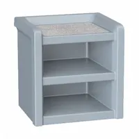 This CORTECH nightstand from the Endurance series features a gray laminate top and three shelves for storage. Overall dimensions: 21 in width, 18 in depth, 21-1/2 in height. Suitable for bedside use in hospitality, dormitory, or healthcare settings