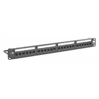HUBBELL PREMISE WIRING Patch Panel: Flat, 1 Rack Units, 24 Ports, 5e, IDC, 4-Pr PoE (4PPOE), Steel (MPN HP5E24E)
