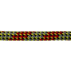 This 7/16 in diameter dynamic kernmantle rope is constructed of nylon and rated to an 880 lb working load limit. Designed for rigging and climbing applications, it provides controlled stretch and energy absorption for tasks such as industrial access, rescue operations, and arborist work.