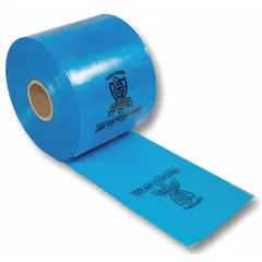 This VCI poly tubing is 8 inches wide, 3 mil thick, and supplied on a 1,500-foot roll with a 3-inch core diameter. It is not FDA compliant, making it suitable for industrial vapor-corrosion-inhibiting packaging of metal parts and equipment during storage and shipping where food-contact approval is not required.