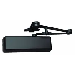 This LCN 4031 Series door closer is a Grade 1 heavy-duty parallel arm-mount unit suitable for interior or exterior doors. It features an adjustable spring size 4, bronze finish, and measures 10 3/8 inches long by 2 3/4 inches wide. The closer is ADA compliant and designed for reliable control of door closing speed and force in commercial or industrial applications.