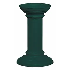 This green powder coated aluminum pedestal is designed for mounting a cluster box unit. It features a bolt-mounted surface style and includes mounting hardware. Dimensions: 27 3/4 in H x 17 3/4 in W x 17 3/4 in D.