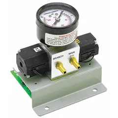 Electronic pneumatic transducer that converts an electronic control signal into a proportional pneumatic pressure. Used in HVACR systems for damper actuators and valve positioning in building automation.