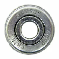 This ALCO bearing is a replacement component for wheelchairs, with an overall width of 15/16 in. It is compatible with Tuffcare models. The bearing supports smooth wheel rotation in mobility equipment