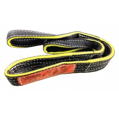 Nylon web sling with 2 plies, 8 ft sling length, 18 in eye length, and 6 in sling width. Fully sewn construction with a wear-resistant tag. Suitable for lifting and rigging heavy loads in industrial settings where sling wear is a concern.