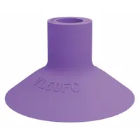PIAB Vacuum Pad: Plain Pad without Adapter, 60 mm Pad Dia, Thermoplastic Elastomer, Purple, 60A (MPN VL60FC)