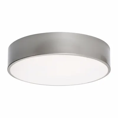AFX INC. Flush Mount: 12 in Dia, Satin Nickel, 2 1/2 in Ht, 1,600 lm, 2700K/3000K/3500K/4000K/5000K - Bailey Flush-Mount Lights