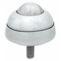 Threaded-stud mount ball transfer with 1 in ball diameter, 75 lb load capacity, and 1 3/8 in projection. Used in material handling systems to enable omnidirectional movement of loads at conveyor transfer points, packaging lines, and workstations