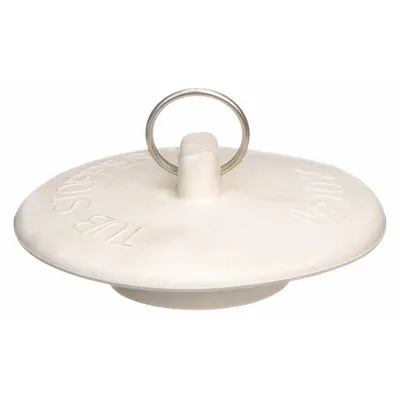 KISSLER 59-X000 Rubber Pop-Up Sink Drain Stopper, White, 2 in Fits Drain Size - Stoppers & Plugs for Sink Drains