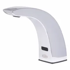 This ZURN AquaSense® single-post sensor faucet is constructed from brass with a chrome finish. It is hardwired and includes a connector wire. Designed for touch-free operation in commercial restrooms and public spaces.