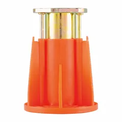 Carbon steel wet-set anchor for embedment in wet concrete. Provides a threaded 5/8"-11 connection point for structural attachments such as steel decking or equipment mounting. Orange color. 50-pack.