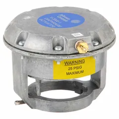 Spring-return pneumatic actuator with 5/16 in stroke, compatible with 1/2 in, 3/4 in, and 1 1/2 in valves. Includes mounting kit. Used in HVAC and industrial fluid control systems for modulating valve position based on a pneumatic control signal.