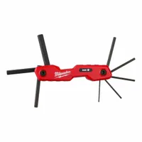 MILWAUKEE Hex Key Set: 1 - 5 Pieces, Folding, Metric, Std End, 1 Pieces, Folding Holder, Black Oxide (MPN 48-22-2182)