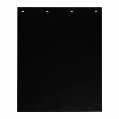Pair of black composite mud flaps for rear vehicle placement. Each flap measures 24 in height, 24 in width, and 3/8 in thickness. Used on trucks and trailers to reduce spray and debris kicked up by rear tires.