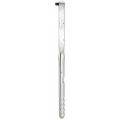 Ratcheting micrometer torque wrench with 1/2 in drive, torque range 60 N-m to 300 N-m. Dual-scale measurement in foot-pounds and newton-meters. Tether capable. Suitable for precise torque application in industrial settings such as automotive assembly, heavy equipment maintenance, and structural bolting.