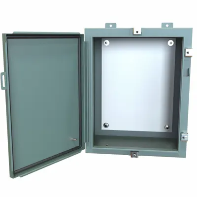 HAMMOND Electrical Enclosure: Steel, 20 in x 16 in x 10 in, NEMA 12/13/3R/4, w/Panel - Steel Washdown Enclosures
