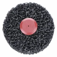 This SCOTCH-BRITE disc is designed for removing coatings, paint, rust, and surface contaminants from thin-gauge metals without damaging the base material. It features a 4-inch diameter, 1-inch width, and a 1/4-inch straight shaft connector. The silicon carbide abrasive in the C2-ZS series provides controlled stripping for automotive refinishing, metal fabrication, and maintenance applications