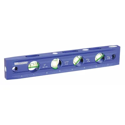 WESTWARD Torpedo Level: Level, Plumb & 45° Angle, 9 in Overall Lg, Top & Side Read - Magnetic Torpedo Levels