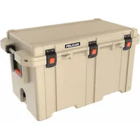 This heavy-duty chest cooler from PELICAN has a 150 qt capacity, holding up to 124 cans. It features 10-day ice retention for extended cooling in demanding environments. A drain plug is included for easy cleaning. Suitable for outdoor use such as camping, worksites, and marine applications