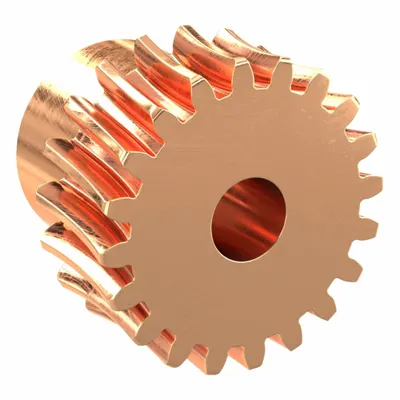 KHK GEARS Metric Worm Wheel, Module m 1, Right Hand, Bronze, BG1-20R2 - Metric Worm Wheels