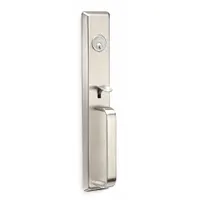 This stainless steel mechanical exit device trim features a lever style with a thumbpiece pull. It is ADA compliant and designed for use on exit push bars. Suitable for commercial doors requiring code-compliant egress hardware