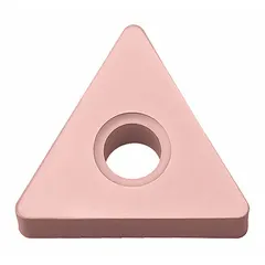 This triangle-shaped indexable turning insert features a TNMA geometry and is made of carbide. It is designed for general-purpose turning operations on lathes, suitable for machining steel, stainless steel, and cast iron. The insert is identified by manufacturer part number TNMA332CA315.